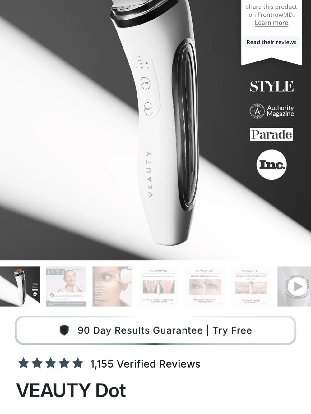 Dot Facial Skincare Device - At home RF White